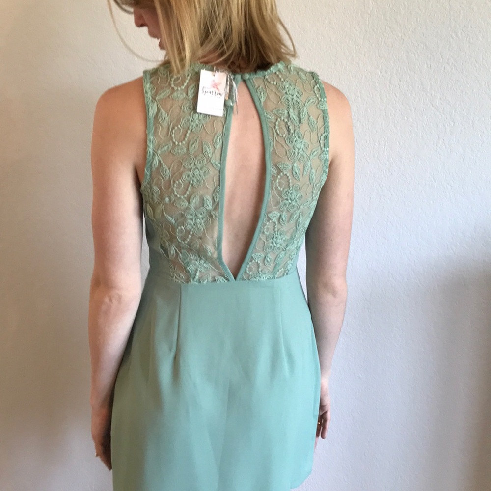 Sea foam green cocktail dress